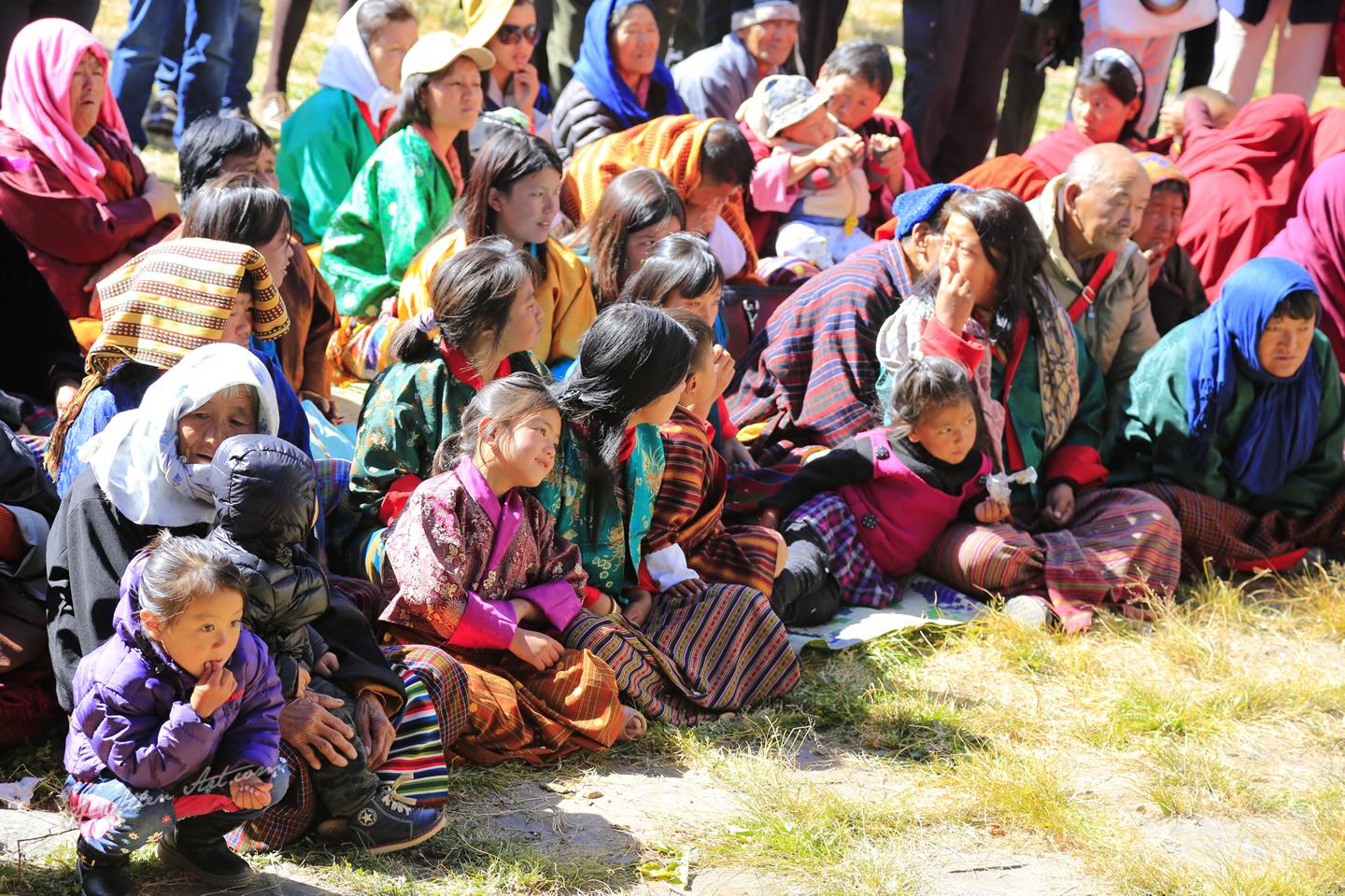 Jambay Festival Spectators, Bumthang, Bhutan Jambay Festival Spectators, Bumthang, Bhutan